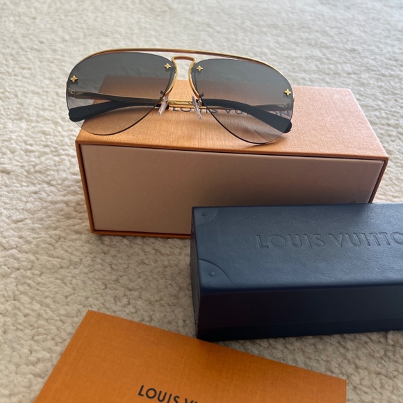LOUIS VUITTON  Grease Mask Sunglasses Z1045W Gold - Picture 2 of 7